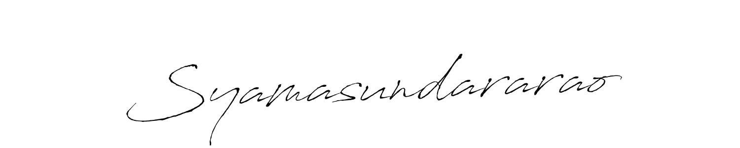 Antro_Vectra is a professional signature style that is perfect for those who want to add a touch of class to their signature. It is also a great choice for those who want to make their signature more unique. Get Syamasundararao name to fancy signature for free. Syamasundararao signature style 6 images and pictures png