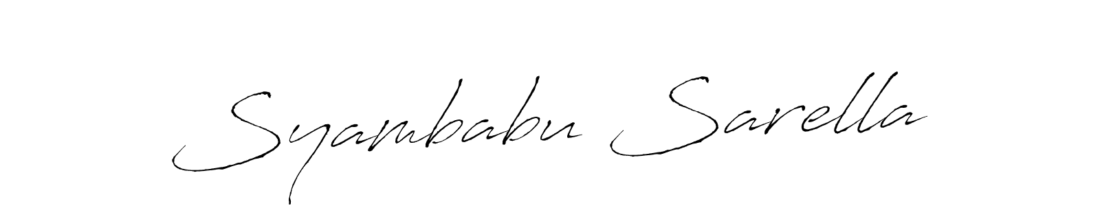 How to make Syambabu Sarella signature? Antro_Vectra is a professional autograph style. Create handwritten signature for Syambabu Sarella name. Syambabu Sarella signature style 6 images and pictures png