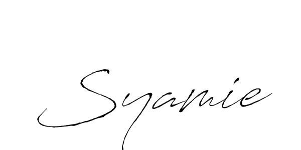 The best way (Antro_Vectra) to make a short signature is to pick only two or three words in your name. The name Syamie include a total of six letters. For converting this name. Syamie signature style 6 images and pictures png