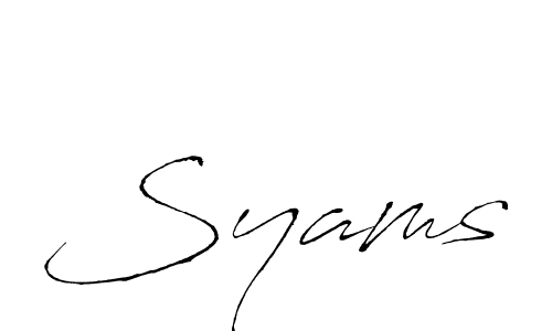 How to make Syams signature? Antro_Vectra is a professional autograph style. Create handwritten signature for Syams name. Syams signature style 6 images and pictures png