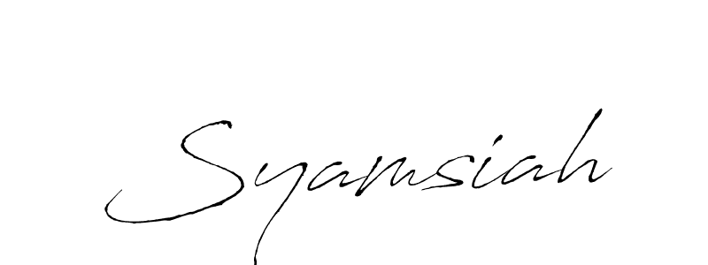 Create a beautiful signature design for name Syamsiah. With this signature (Antro_Vectra) fonts, you can make a handwritten signature for free. Syamsiah signature style 6 images and pictures png