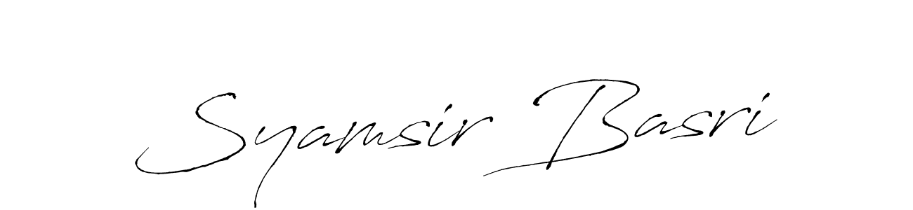 Design your own signature with our free online signature maker. With this signature software, you can create a handwritten (Antro_Vectra) signature for name Syamsir Basri. Syamsir Basri signature style 6 images and pictures png