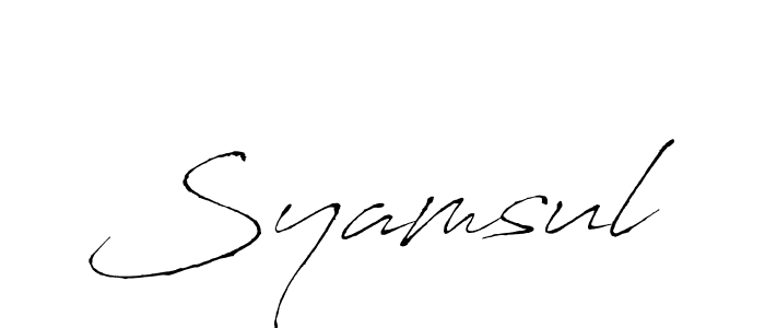 The best way (Antro_Vectra) to make a short signature is to pick only two or three words in your name. The name Syamsul include a total of six letters. For converting this name. Syamsul signature style 6 images and pictures png