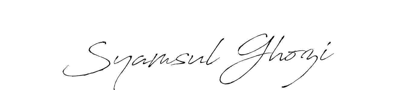 Use a signature maker to create a handwritten signature online. With this signature software, you can design (Antro_Vectra) your own signature for name Syamsul Ghozi. Syamsul Ghozi signature style 6 images and pictures png