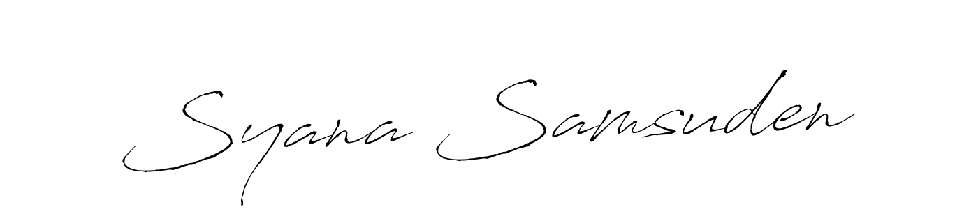 See photos of Syana Samsuden official signature by Spectra . Check more albums & portfolios. Read reviews & check more about Antro_Vectra font. Syana Samsuden signature style 6 images and pictures png