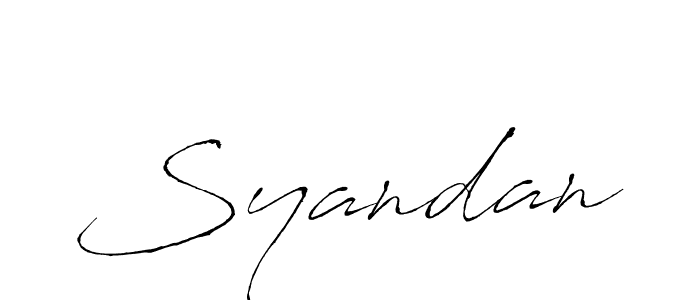 Make a beautiful signature design for name Syandan. With this signature (Antro_Vectra) style, you can create a handwritten signature for free. Syandan signature style 6 images and pictures png