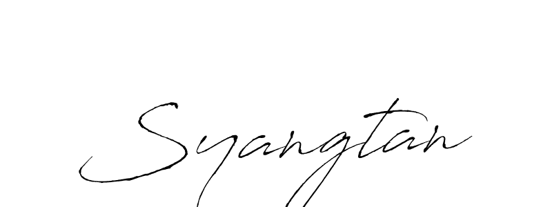 Use a signature maker to create a handwritten signature online. With this signature software, you can design (Antro_Vectra) your own signature for name Syangtan. Syangtan signature style 6 images and pictures png