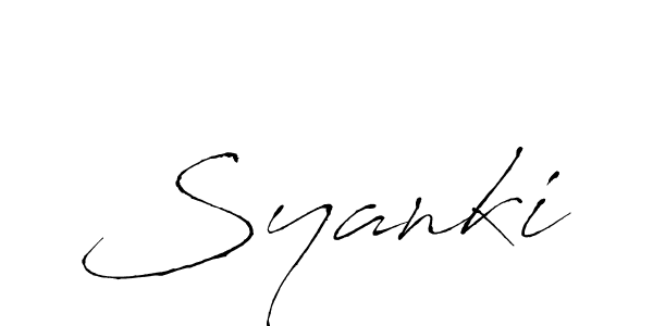 Design your own signature with our free online signature maker. With this signature software, you can create a handwritten (Antro_Vectra) signature for name Syanki. Syanki signature style 6 images and pictures png