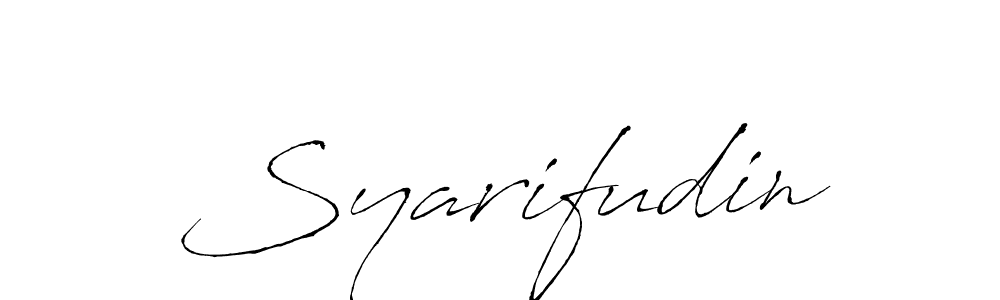 Also we have Syarifudin name is the best signature style. Create professional handwritten signature collection using Antro_Vectra autograph style. Syarifudin signature style 6 images and pictures png