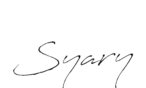 Use a signature maker to create a handwritten signature online. With this signature software, you can design (Antro_Vectra) your own signature for name Syary. Syary signature style 6 images and pictures png