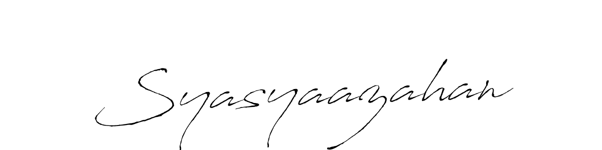 Syasyaazahan stylish signature style. Best Handwritten Sign (Antro_Vectra) for my name. Handwritten Signature Collection Ideas for my name Syasyaazahan. Syasyaazahan signature style 6 images and pictures png