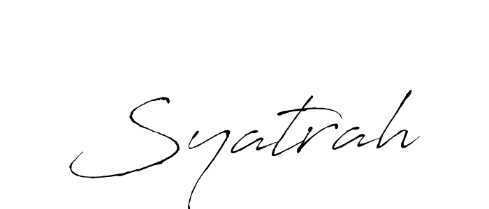 The best way (Antro_Vectra) to make a short signature is to pick only two or three words in your name. The name Syatrah include a total of six letters. For converting this name. Syatrah signature style 6 images and pictures png