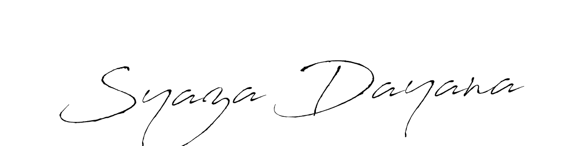 Design your own signature with our free online signature maker. With this signature software, you can create a handwritten (Antro_Vectra) signature for name Syaza Dayana. Syaza Dayana signature style 6 images and pictures png