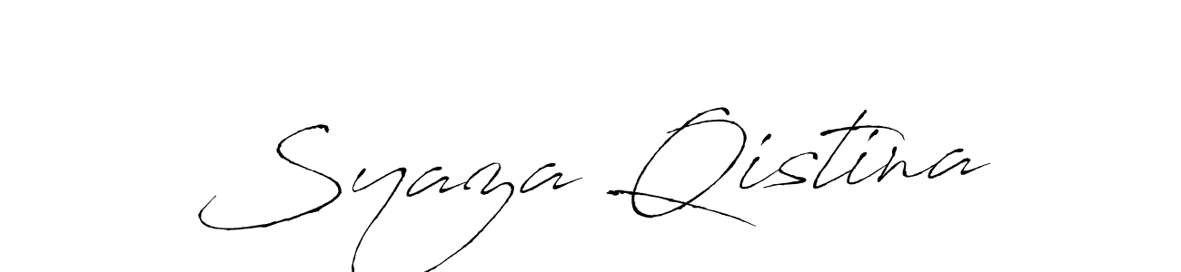 Antro_Vectra is a professional signature style that is perfect for those who want to add a touch of class to their signature. It is also a great choice for those who want to make their signature more unique. Get Syaza Qistina name to fancy signature for free. Syaza Qistina signature style 6 images and pictures png