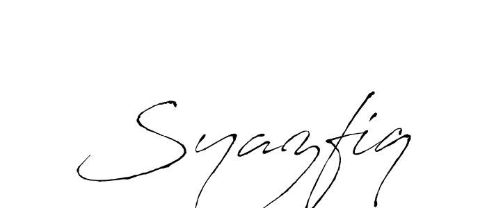 This is the best signature style for the Syazfiq name. Also you like these signature font (Antro_Vectra). Mix name signature. Syazfiq signature style 6 images and pictures png