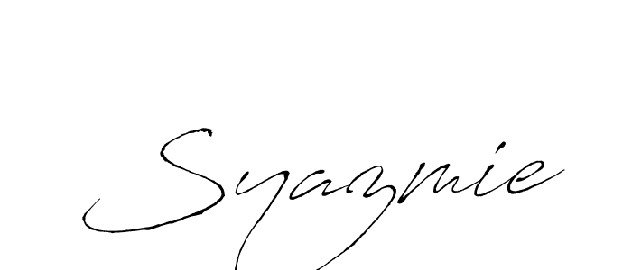 How to make Syazmie signature? Antro_Vectra is a professional autograph style. Create handwritten signature for Syazmie name. Syazmie signature style 6 images and pictures png