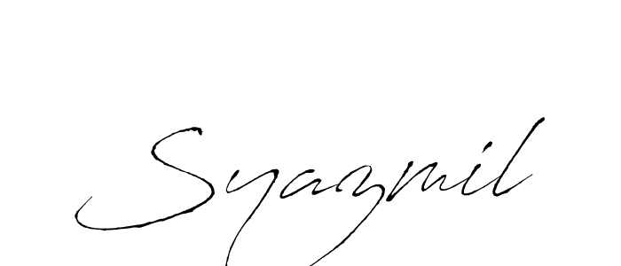 Also we have Syazmil name is the best signature style. Create professional handwritten signature collection using Antro_Vectra autograph style. Syazmil signature style 6 images and pictures png