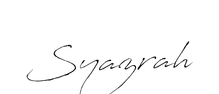 You should practise on your own different ways (Antro_Vectra) to write your name (Syazrah) in signature. don't let someone else do it for you. Syazrah signature style 6 images and pictures png