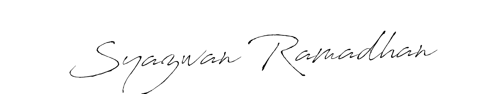 if you are searching for the best signature style for your name Syazwan Ramadhan. so please give up your signature search. here we have designed multiple signature styles  using Antro_Vectra. Syazwan Ramadhan signature style 6 images and pictures png