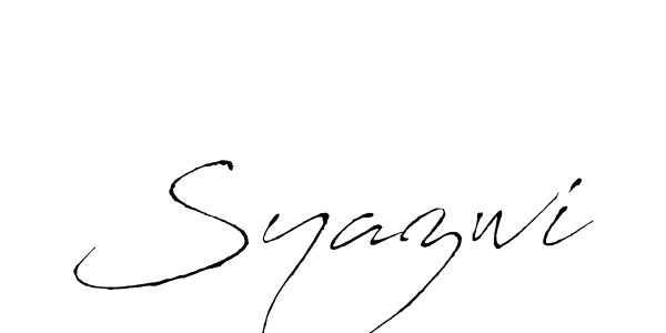 How to make Syazwi signature? Antro_Vectra is a professional autograph style. Create handwritten signature for Syazwi name. Syazwi signature style 6 images and pictures png