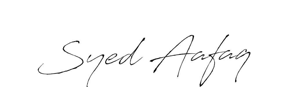 How to make Syed Aafaq name signature. Use Antro_Vectra style for creating short signs online. This is the latest handwritten sign. Syed Aafaq signature style 6 images and pictures png
