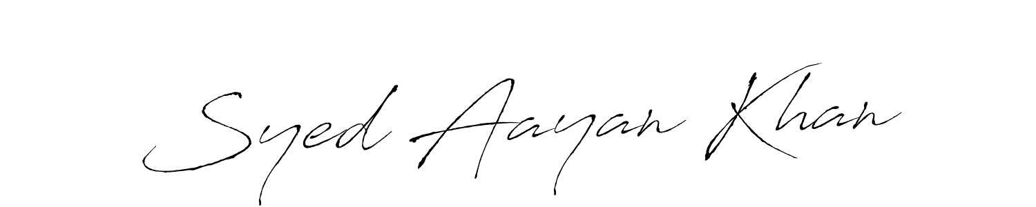Create a beautiful signature design for name Syed Aayan Khan. With this signature (Antro_Vectra) fonts, you can make a handwritten signature for free. Syed Aayan Khan signature style 6 images and pictures png