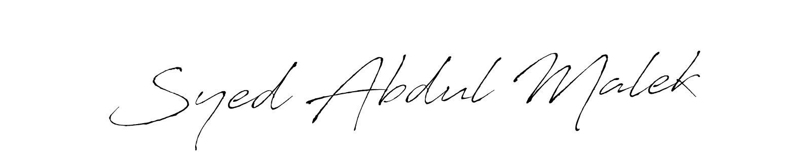 Design your own signature with our free online signature maker. With this signature software, you can create a handwritten (Antro_Vectra) signature for name Syed Abdul Malek. Syed Abdul Malek signature style 6 images and pictures png