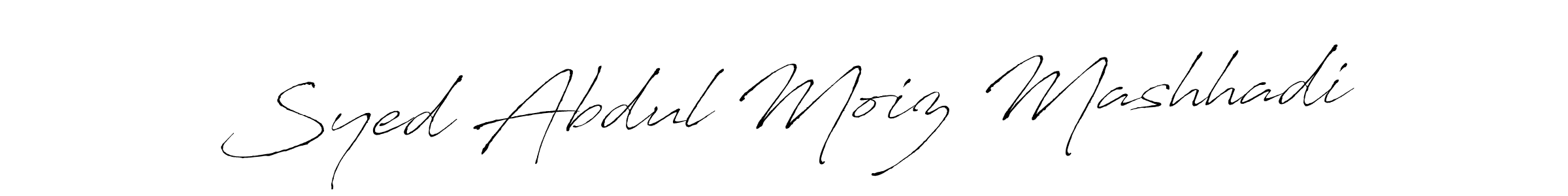 How to make Syed Abdul Moiz Mashhadi signature? Antro_Vectra is a professional autograph style. Create handwritten signature for Syed Abdul Moiz Mashhadi name. Syed Abdul Moiz Mashhadi signature style 6 images and pictures png