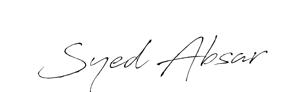 Syed Absar stylish signature style. Best Handwritten Sign (Antro_Vectra) for my name. Handwritten Signature Collection Ideas for my name Syed Absar. Syed Absar signature style 6 images and pictures png