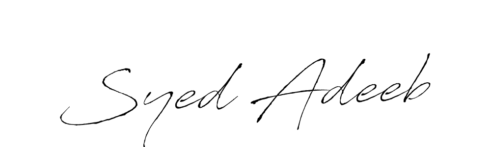 Also You can easily find your signature by using the search form. We will create Syed Adeeb name handwritten signature images for you free of cost using Antro_Vectra sign style. Syed Adeeb signature style 6 images and pictures png