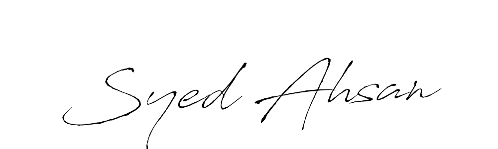 Also You can easily find your signature by using the search form. We will create Syed Ahsan name handwritten signature images for you free of cost using Antro_Vectra sign style. Syed Ahsan signature style 6 images and pictures png