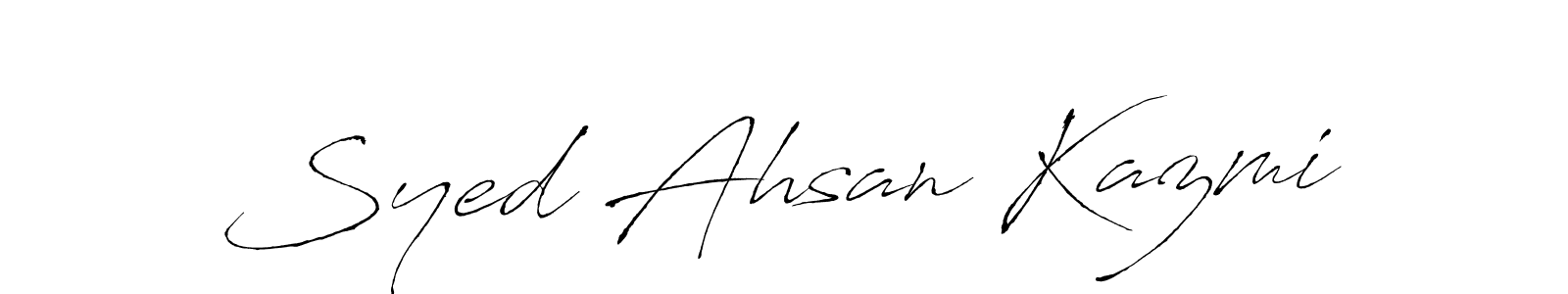 Make a beautiful signature design for name Syed Ahsan Kazmi. With this signature (Antro_Vectra) style, you can create a handwritten signature for free. Syed Ahsan Kazmi signature style 6 images and pictures png