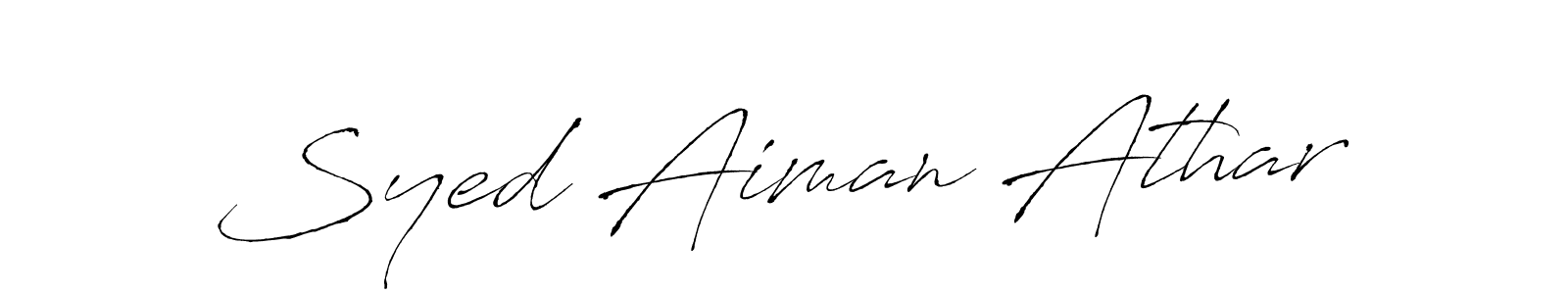 Also You can easily find your signature by using the search form. We will create Syed Aiman Athar name handwritten signature images for you free of cost using Antro_Vectra sign style. Syed Aiman Athar signature style 6 images and pictures png