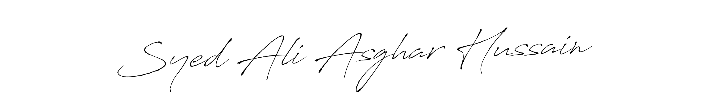 The best way (Antro_Vectra) to make a short signature is to pick only two or three words in your name. The name Syed Ali Asghar Hussain include a total of six letters. For converting this name. Syed Ali Asghar Hussain signature style 6 images and pictures png