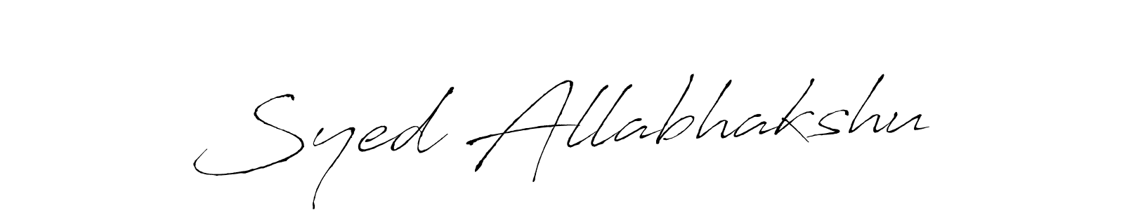 Design your own signature with our free online signature maker. With this signature software, you can create a handwritten (Antro_Vectra) signature for name Syed Allabhakshu. Syed Allabhakshu signature style 6 images and pictures png