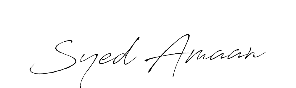 Make a beautiful signature design for name Syed Amaan. With this signature (Antro_Vectra) style, you can create a handwritten signature for free. Syed Amaan signature style 6 images and pictures png