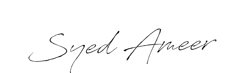 Syed Ameer stylish signature style. Best Handwritten Sign (Antro_Vectra) for my name. Handwritten Signature Collection Ideas for my name Syed Ameer. Syed Ameer signature style 6 images and pictures png