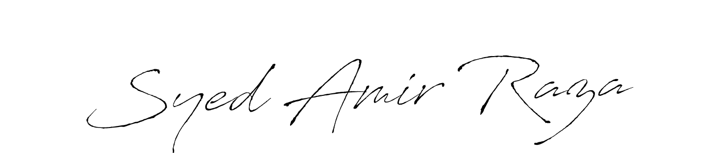 Make a beautiful signature design for name Syed Amir Raza. With this signature (Antro_Vectra) style, you can create a handwritten signature for free. Syed Amir Raza signature style 6 images and pictures png