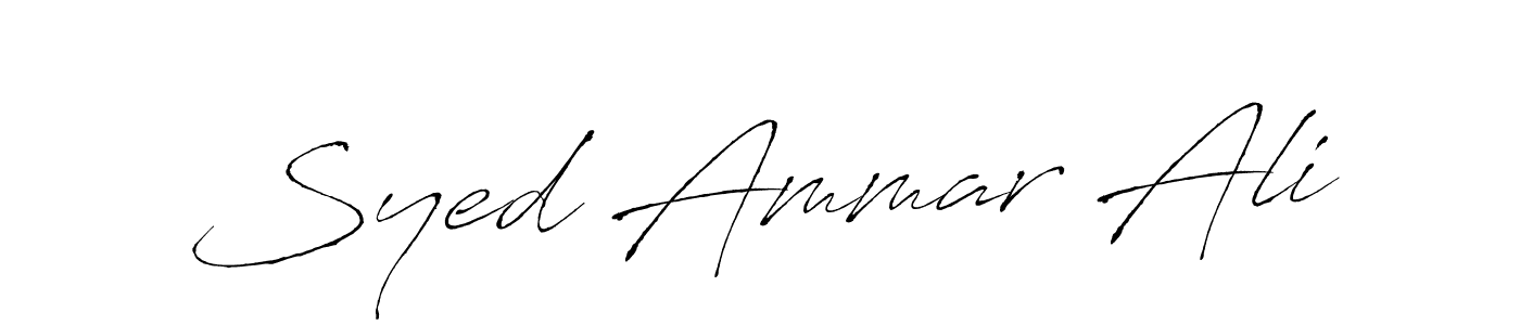 How to make Syed Ammar Ali name signature. Use Antro_Vectra style for creating short signs online. This is the latest handwritten sign. Syed Ammar Ali signature style 6 images and pictures png
