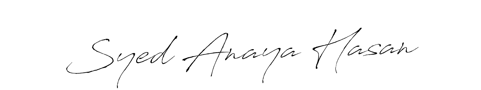 Similarly Antro_Vectra is the best handwritten signature design. Signature creator online .You can use it as an online autograph creator for name Syed Anaya Hasan. Syed Anaya Hasan signature style 6 images and pictures png