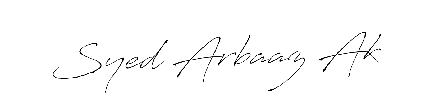 How to make Syed Arbaaz Ak name signature. Use Antro_Vectra style for creating short signs online. This is the latest handwritten sign. Syed Arbaaz Ak signature style 6 images and pictures png