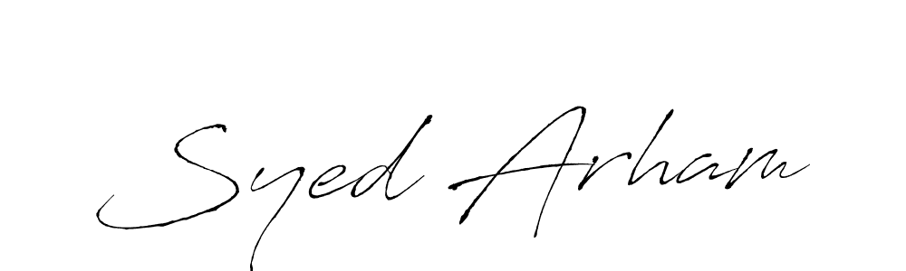 You should practise on your own different ways (Antro_Vectra) to write your name (Syed Arham) in signature. don't let someone else do it for you. Syed Arham signature style 6 images and pictures png