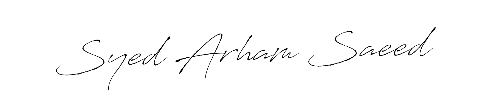 Create a beautiful signature design for name Syed Arham Saeed. With this signature (Antro_Vectra) fonts, you can make a handwritten signature for free. Syed Arham Saeed signature style 6 images and pictures png