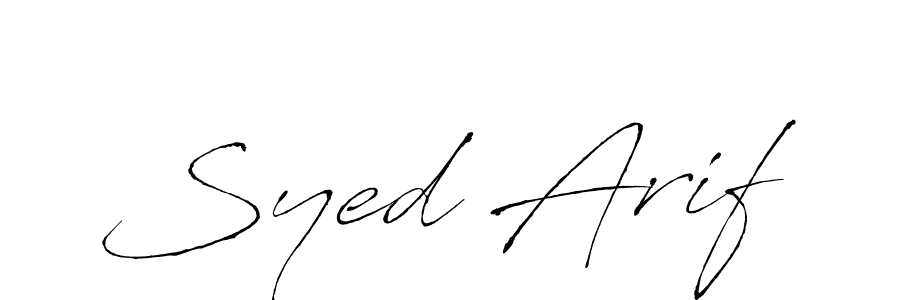How to make Syed Arif name signature. Use Antro_Vectra style for creating short signs online. This is the latest handwritten sign. Syed Arif signature style 6 images and pictures png