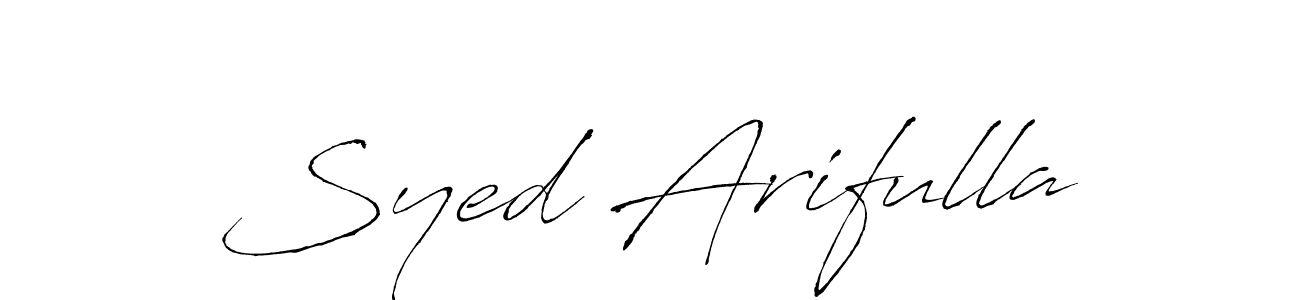 How to make Syed Arifulla name signature. Use Antro_Vectra style for creating short signs online. This is the latest handwritten sign. Syed Arifulla signature style 6 images and pictures png