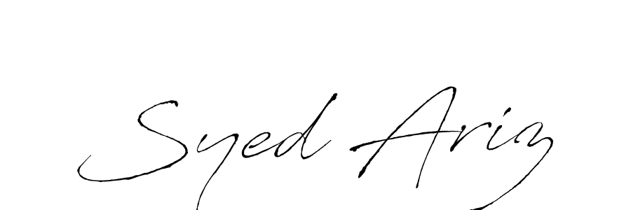 Use a signature maker to create a handwritten signature online. With this signature software, you can design (Antro_Vectra) your own signature for name Syed Ariz. Syed Ariz signature style 6 images and pictures png