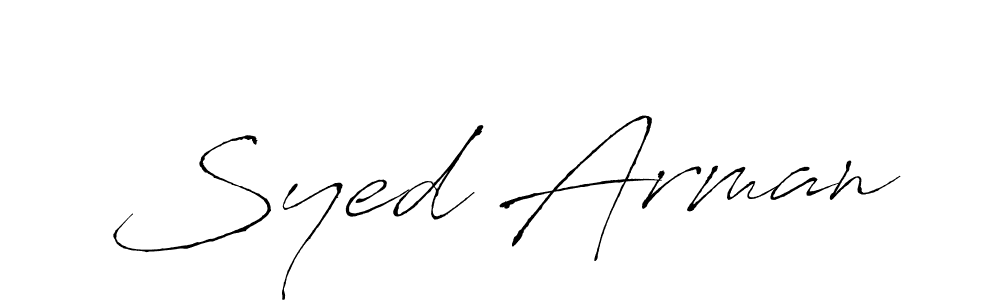 Create a beautiful signature design for name Syed Arman. With this signature (Antro_Vectra) fonts, you can make a handwritten signature for free. Syed Arman signature style 6 images and pictures png