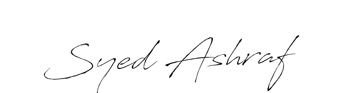 Make a beautiful signature design for name Syed Ashraf. With this signature (Antro_Vectra) style, you can create a handwritten signature for free. Syed Ashraf signature style 6 images and pictures png