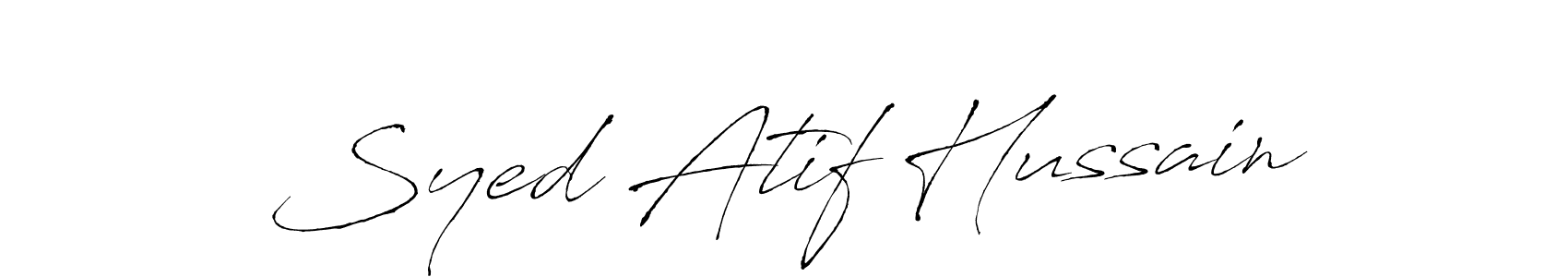 Design your own signature with our free online signature maker. With this signature software, you can create a handwritten (Antro_Vectra) signature for name Syed Atif Hussain. Syed Atif Hussain signature style 6 images and pictures png