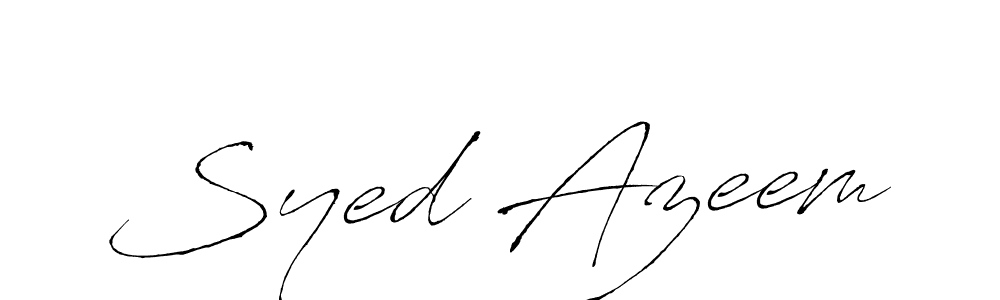 How to make Syed Azeem name signature. Use Antro_Vectra style for creating short signs online. This is the latest handwritten sign. Syed Azeem signature style 6 images and pictures png